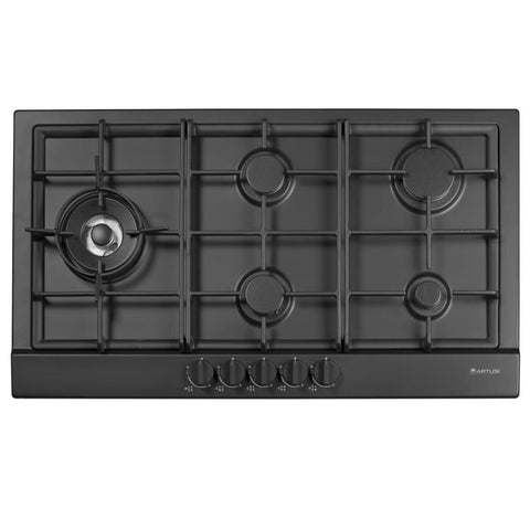 Artusi 90cm Matte Black Gas Cooktop AGH91MB