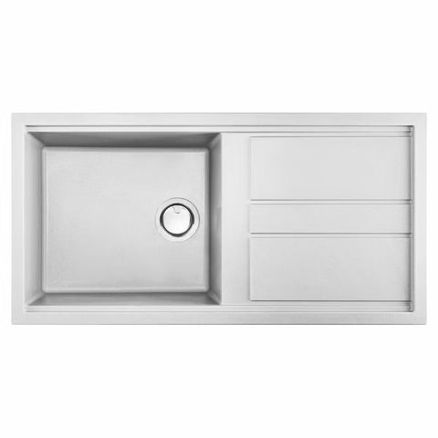 Artusi Granitek Single Bowl Sink with Drainer AGS1001W