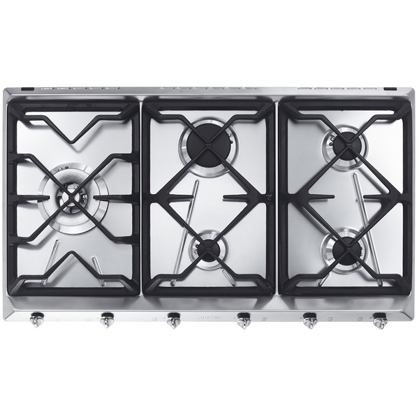 Smeg 90cm Stainless Steel Gas Cooktop CIR597XS Factory Seconds Disco The Appliance Group