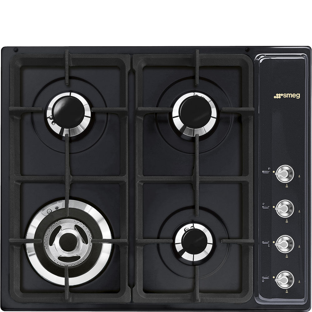 Smeg 60cm Black Linea Gas Cooktop CIR66NES3 Factory Seconds Discount