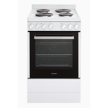 Euromaid 54cm Freestanding White Oven With Solid Cooktop EFS54FC-SEW