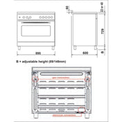 Euro 90cm Freestanding Dual Fuel Stainless Steel Oven EV900DPSX