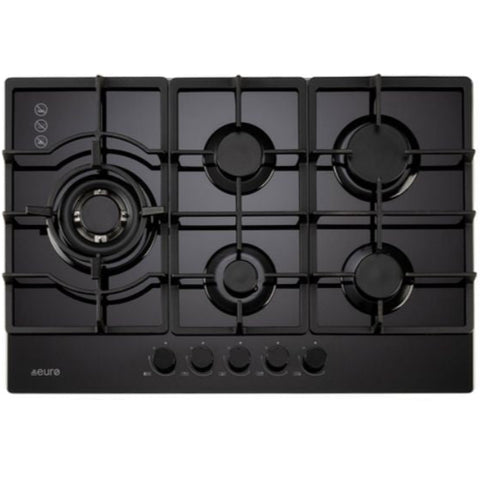 Euro 75cm Gas on Glass Cooktop ECT750GBK2