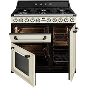 Smeg 90cm Victoria Aesthetic Freestanding Dual Fuel Oven TRA93P - Clearance
