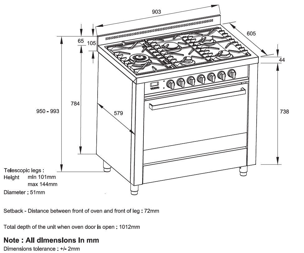 Kleenmaid 90cm Freestanding Stainless Steel Oven OFS9021