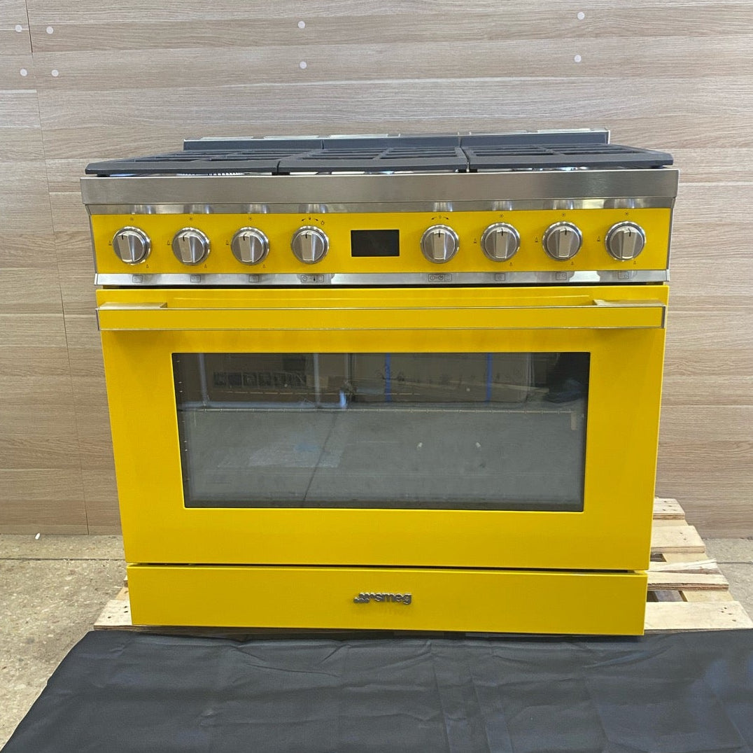 Smeg 90cm Yellow Portofino Freestanding Oven CPF9GPYWA - Factory Seconds