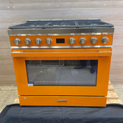 Smeg 90cm Orange Freestanding Portofino Oven CPF9GPORA - Ex Display