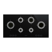 Smeg 100cm Dolce Stil Novo Black Gas Cooktop PVL6106CNAU - Ex Display