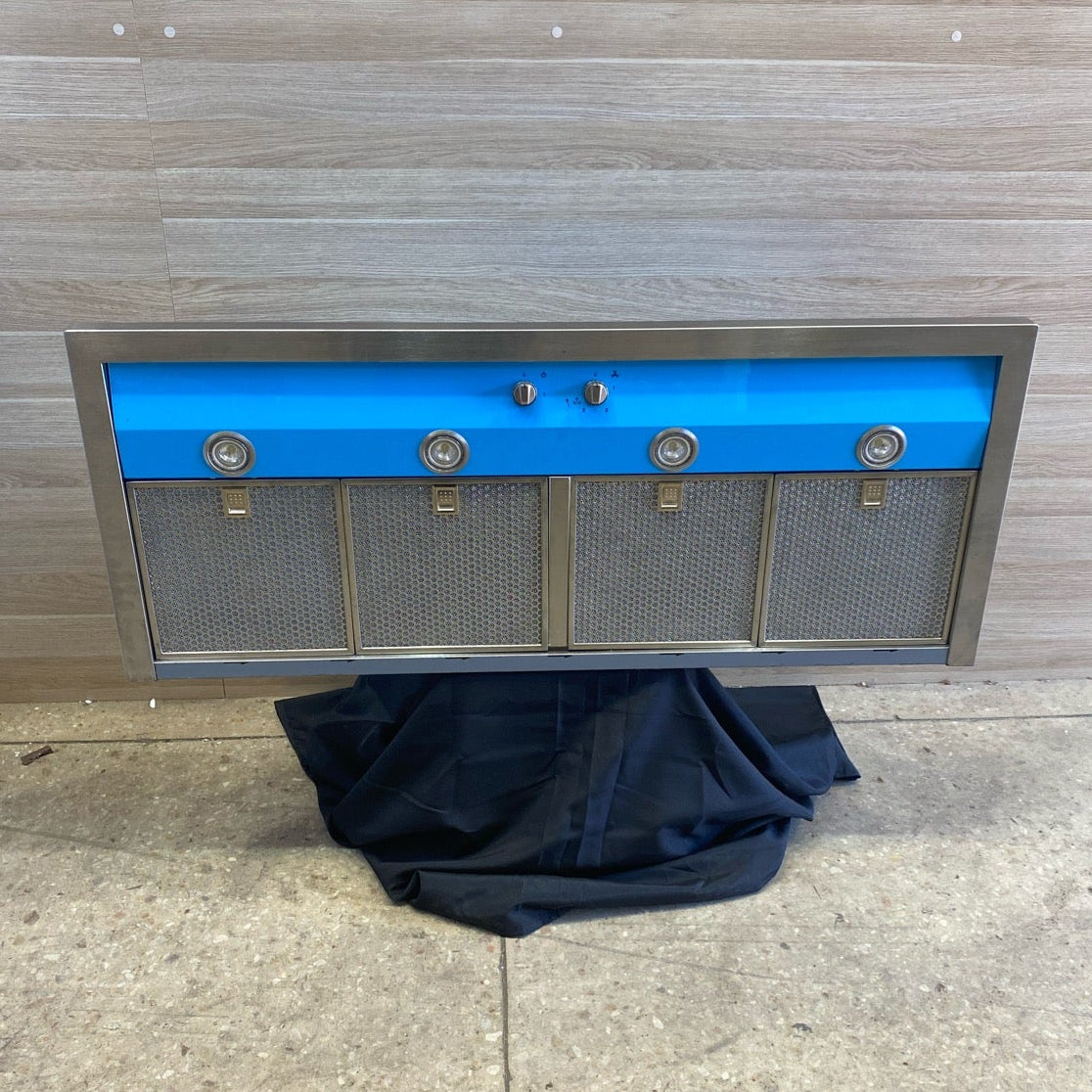 Smeg 120cm Portofino Turquoise Canopy Rangehood KPFA12T - Ex Display