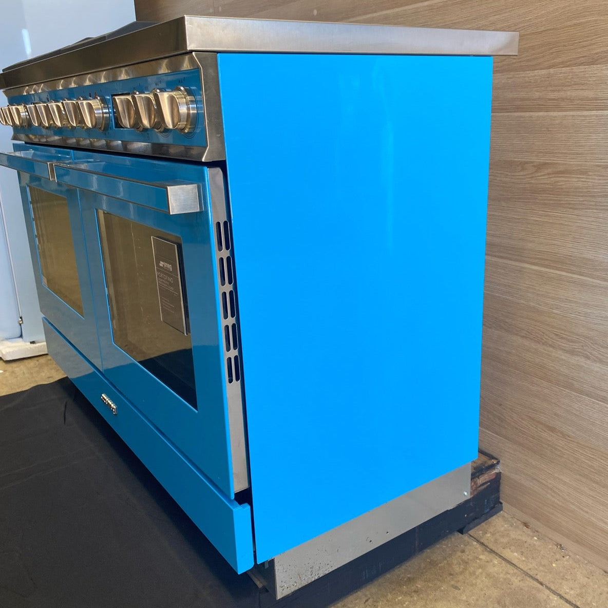 Smeg 120cm Turquoise Dual Fuel Freestanding Portofino Oven CPF120IGMPTA - Ex Display