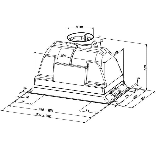 Electrolux 52cm Undermount Rangehood ERI512SA - Factory Seconds Discount