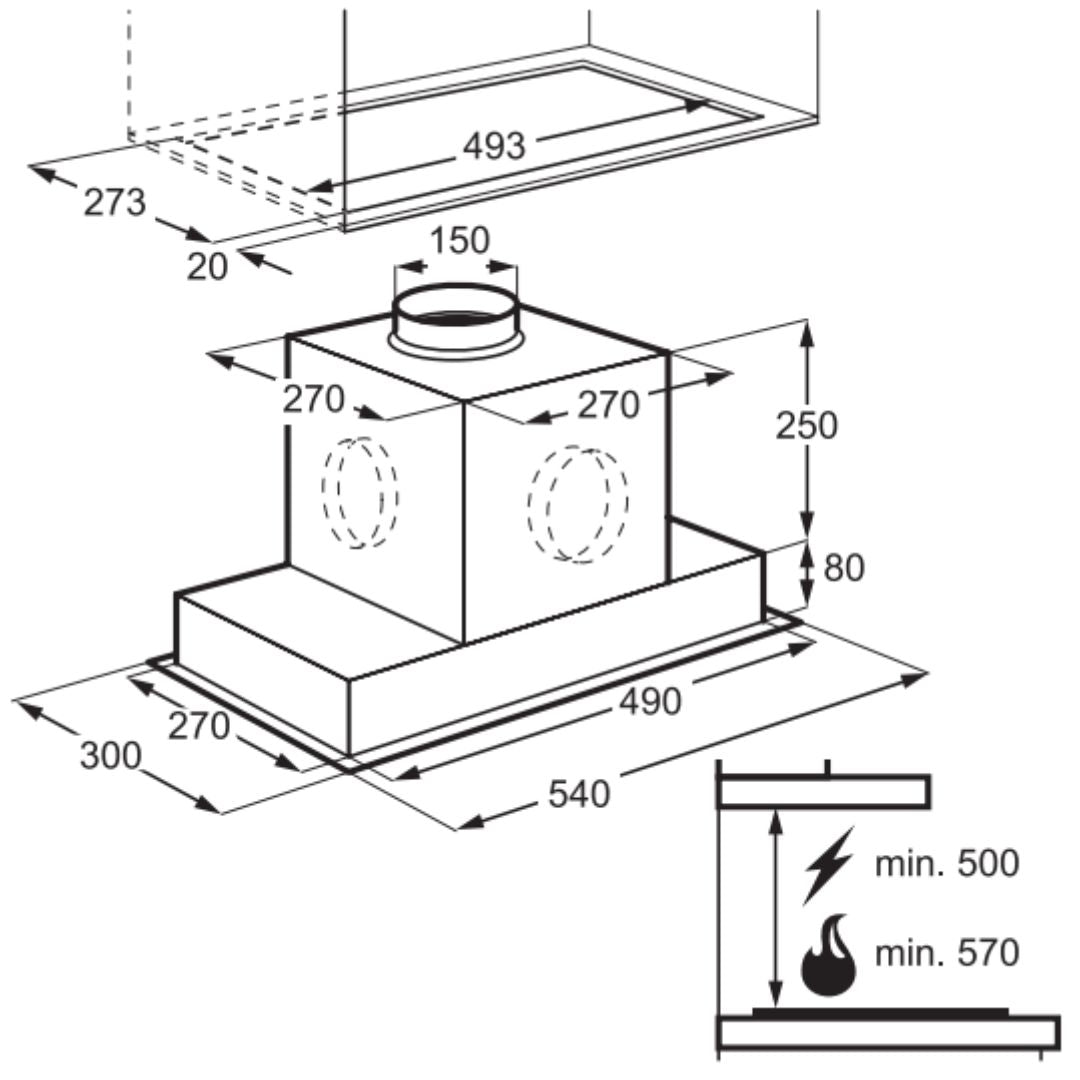 AEG 54cm Undermount Rangehood DGE5660HM - Ex Display