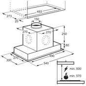 AEG 54cm Undermount Rangehood DGE5660HM - Ex Display