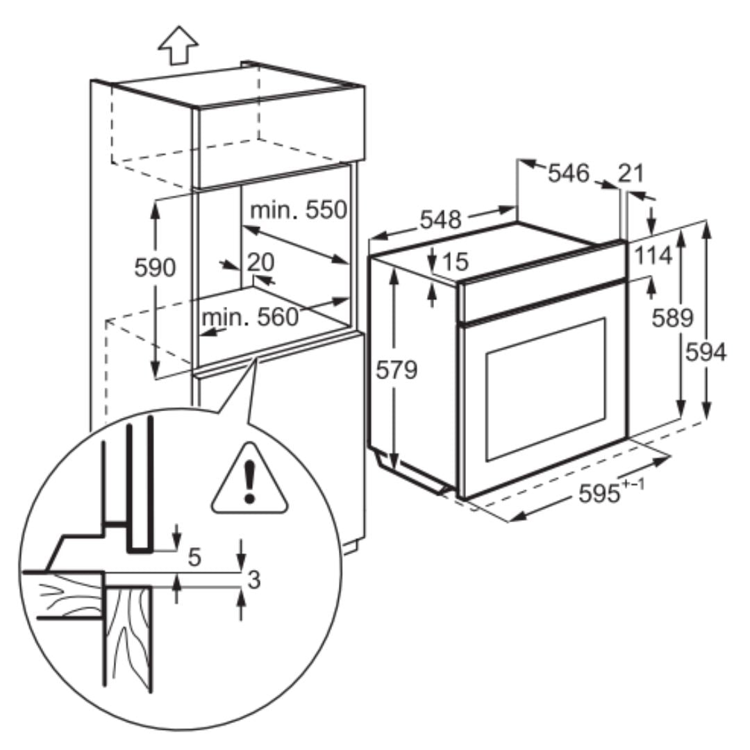 AEG 60cm Pyroluxe Multi Function Oven BPK556360M - Factory Seconds