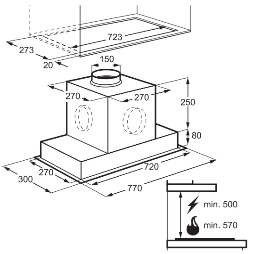 AEG 77cm Undermount Rangehood DGE5860HM - Ex Display
