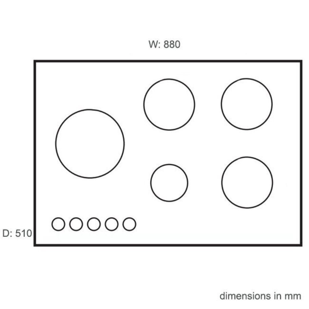 AEG 90cm 5 Burner Gas Cooktop HG975550VB - Ex Display