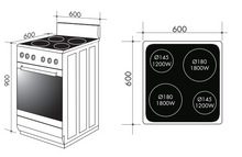 Load image into Gallery viewer, Artusi 60cm Freestanding Electric Oven with Ceramic Hob AFC607X
