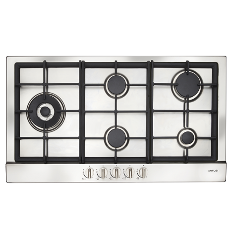 Artusi 90cm Gas Stainless Steel Cooktop AGH91XFFD