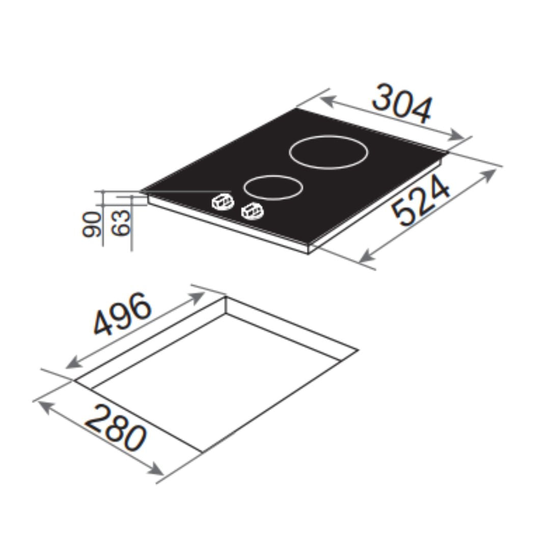 Artusi 30cm Ceramic Cooktop CACC32K