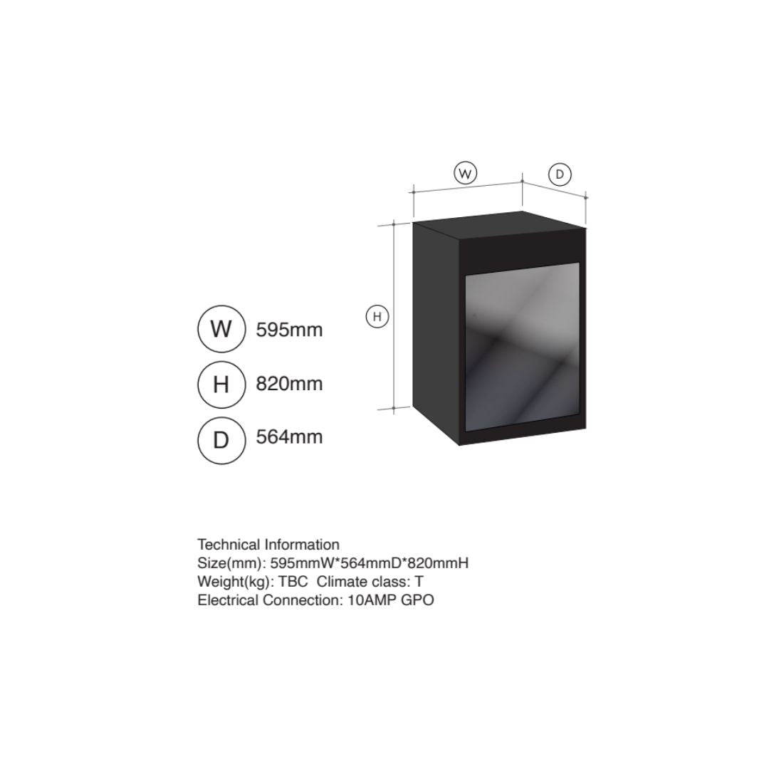 Artusi 38 Bottle Dual Zone Wine Fridge AWC36BV