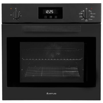 Artusi 60cm Multifunction Electric Built In Oven Matte Black AO6100MB - Ex Display