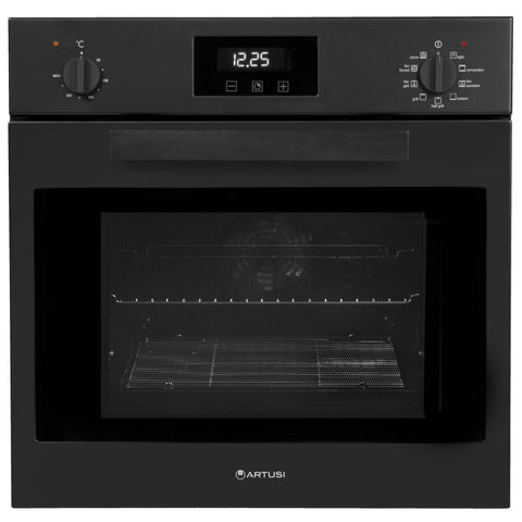 Artusi 60cm Multifunction Electric Built In Oven Matte Black AO6100MB - Ex Display