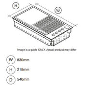 Artusi 80cm Matte Black Built-In BBQ ABBQ2MB