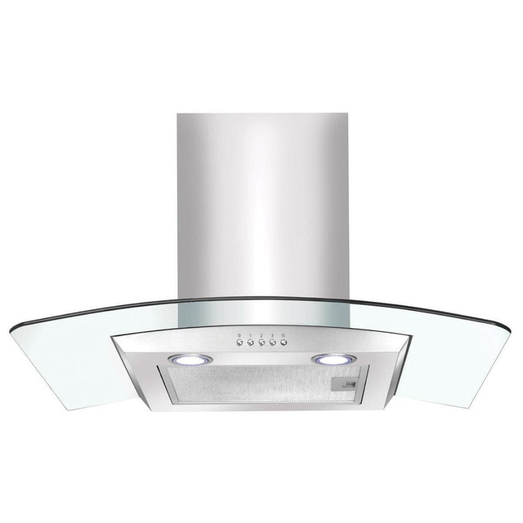 Artusi 90cm Curved Glass Canopy Rangehood ACG900X