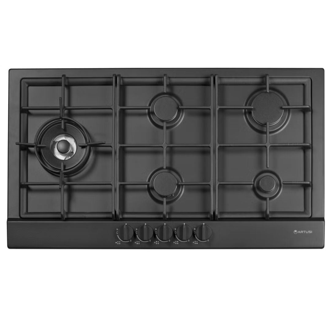 Artusi 90cm Matte Black Gas Cooktop AGH91MB