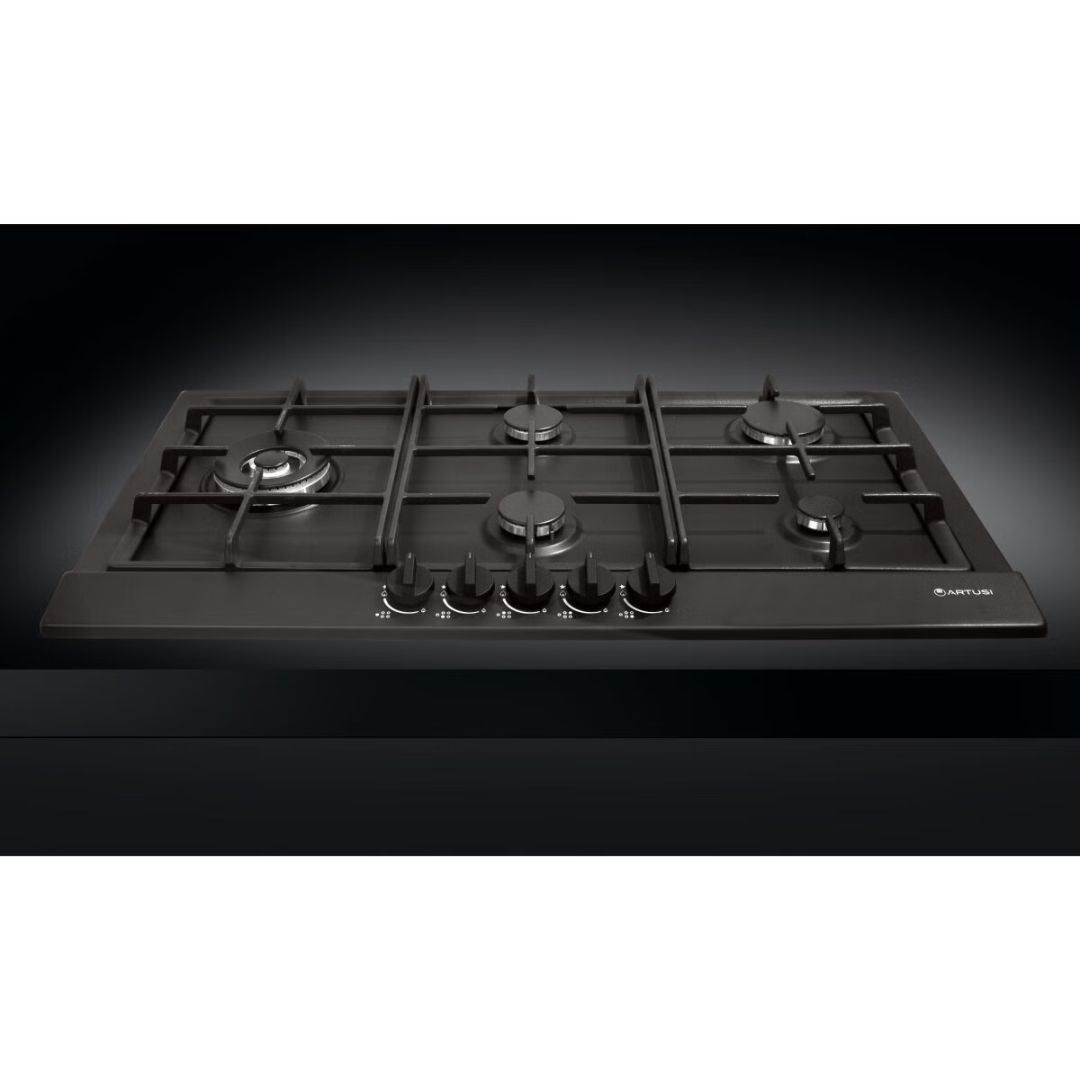 Artusi 90cm Matte Black Gas Cooktop AGH91MB