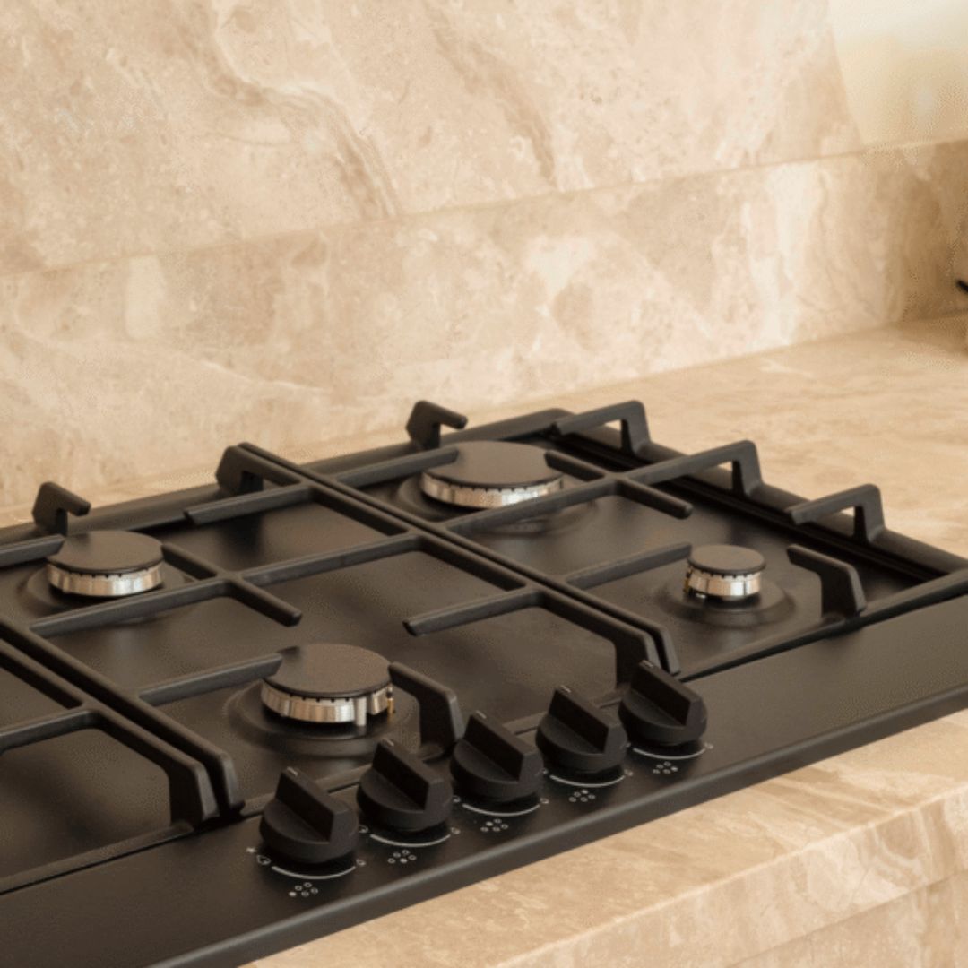 Artusi 90cm Matte Black Gas Cooktop AGH91MB