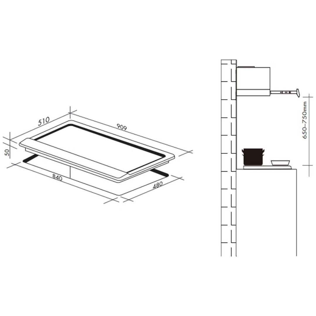 Artusi 90cm Matte Black Gas Cooktop AGH91MB