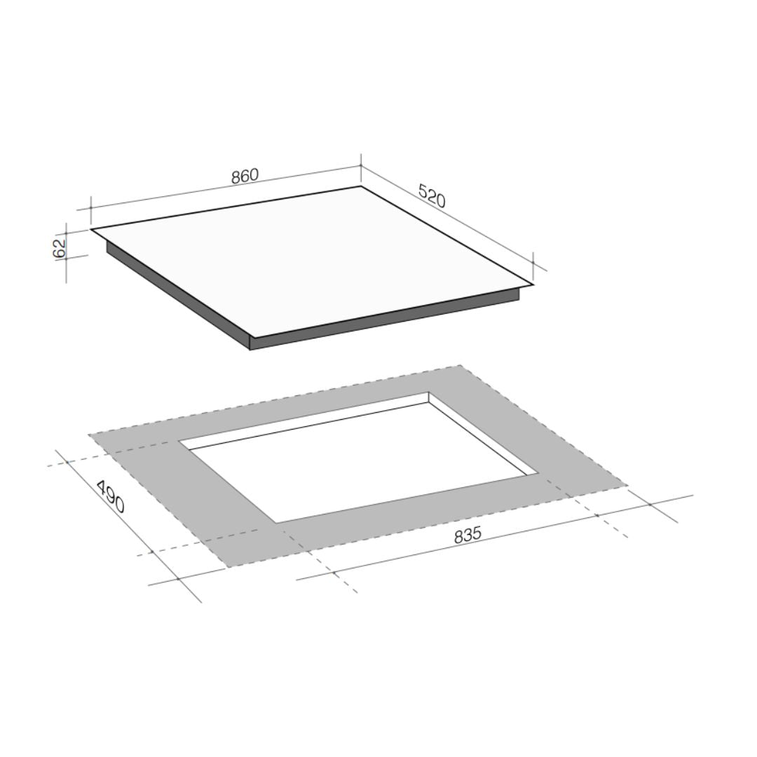 Artusi 90cm Induction Cooktop CAID9000W - Clearance