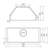 Artusi 90cm Undermount Rangehood AUM90NS