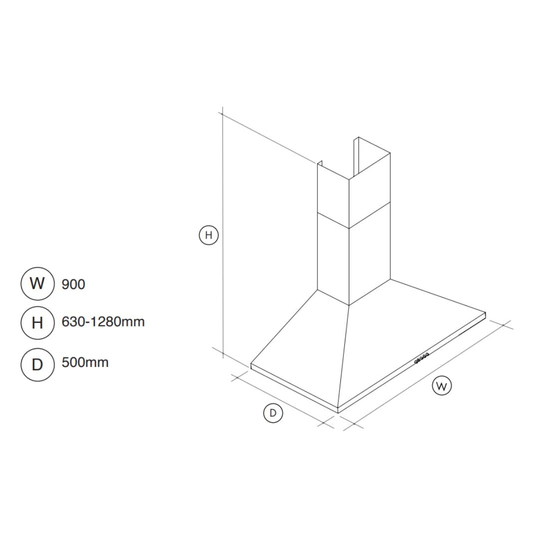 Fulgor 90cm Canopy Rangehood FG901X1