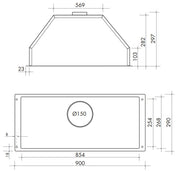 Artusi 90cm Undermount Rangehood AUM90 - Clearance