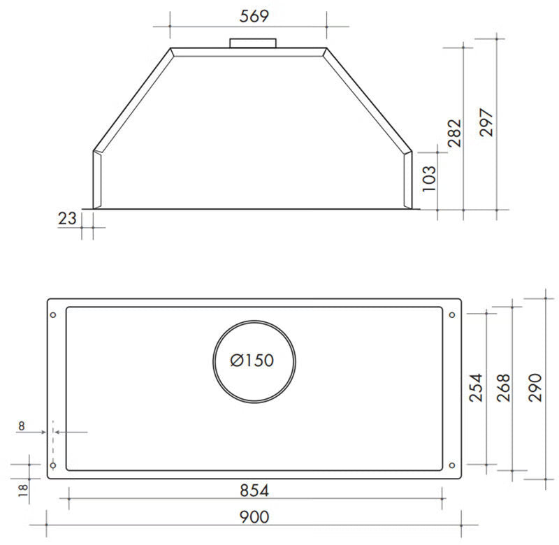 Artusi 90cm Undermount Rangehood AUM90 - Clearance