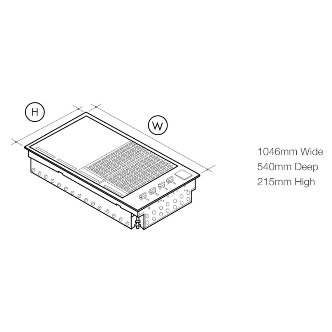 Artusi 104cm Gloss Black Built-In BBQ ABBQ1B