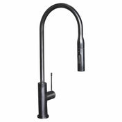 Artusi Matte Black Gooseneck Mixer Tap with Pull Out Hose ASM201B