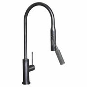 Artusi Matte Black Gooseneck Mixer Tap with Pull Out Hose ASM201B