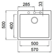 Artusi Granitek Single Bowl Sink AGS571W