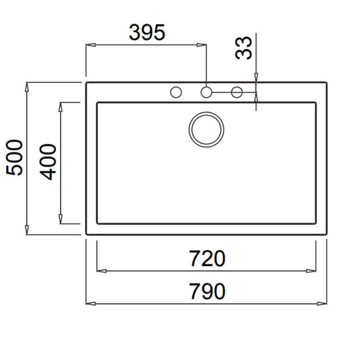 Artusi Granitek Single Bowl Sink AGS791W