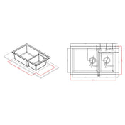 Artusi Granitek Double Bowl Sink AGS812B