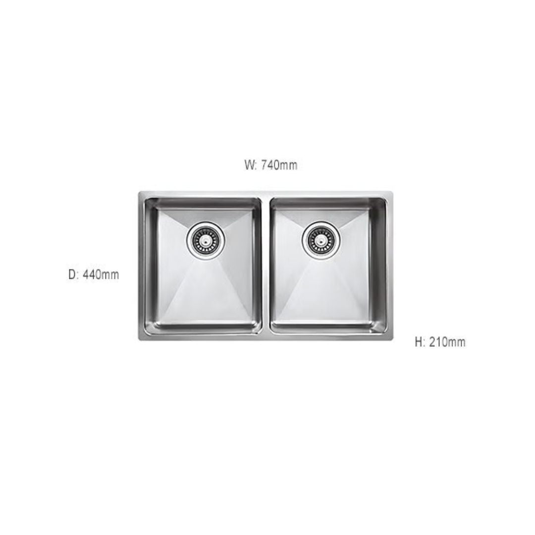 Artusi Double Bowl Sink FLEET