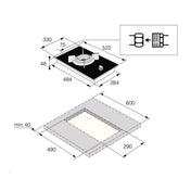 Asko 33cm Gas Cooktop with Volcano Burner HG8313BGD1 - Clearance