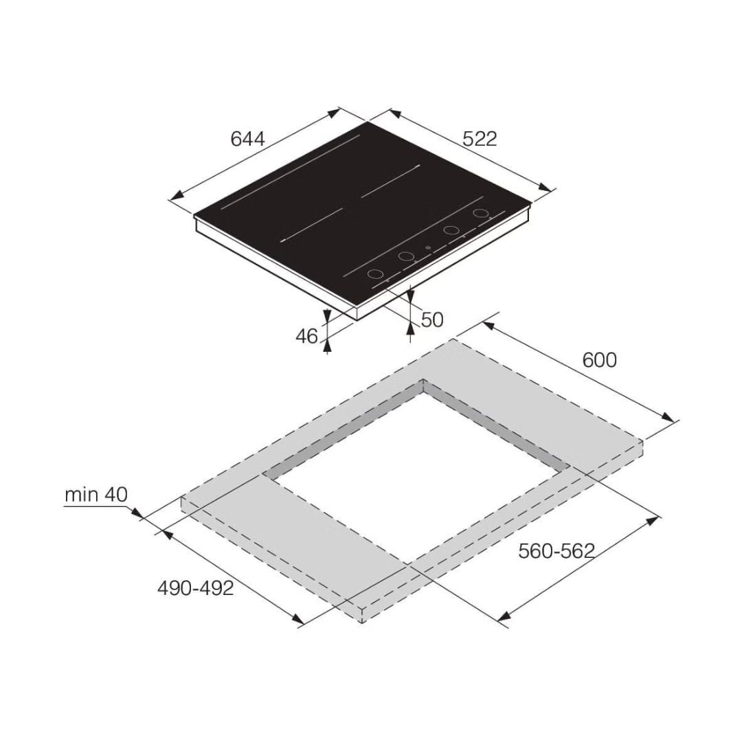 Asko 64cm Induction Cooktop HID654GC - Factory Seconds