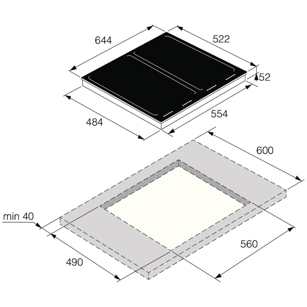 Asko 65cm Pro Series Induction Cooktop HI1655G - Factory Seconds