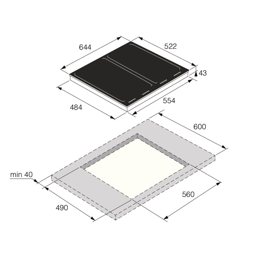 Asko 60cm Matte Induction Cooktop HI1655M - Factory Seconds