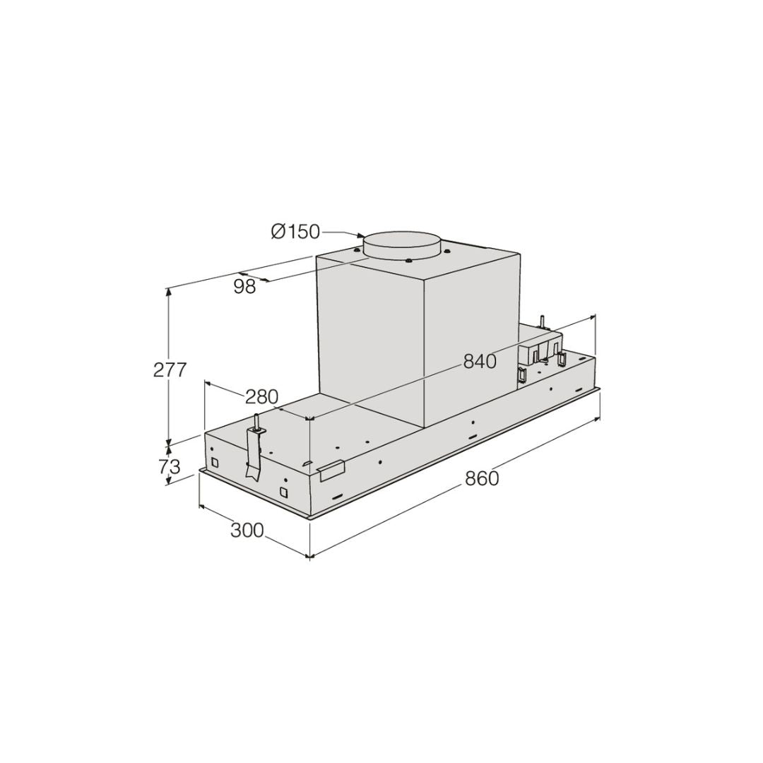 Asko 86cm Undermount Rangehood CBB861S - Factory Seconds