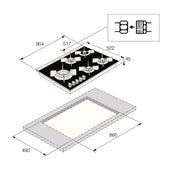 Asko 90cm Natural Gas Cooktop HG8953BGD1 - Factory Seconds